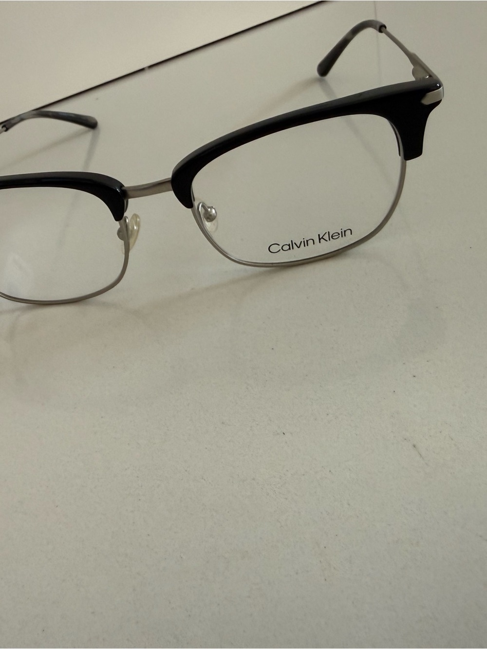 Calvin Klein Black and Silver Eyeglass Frames